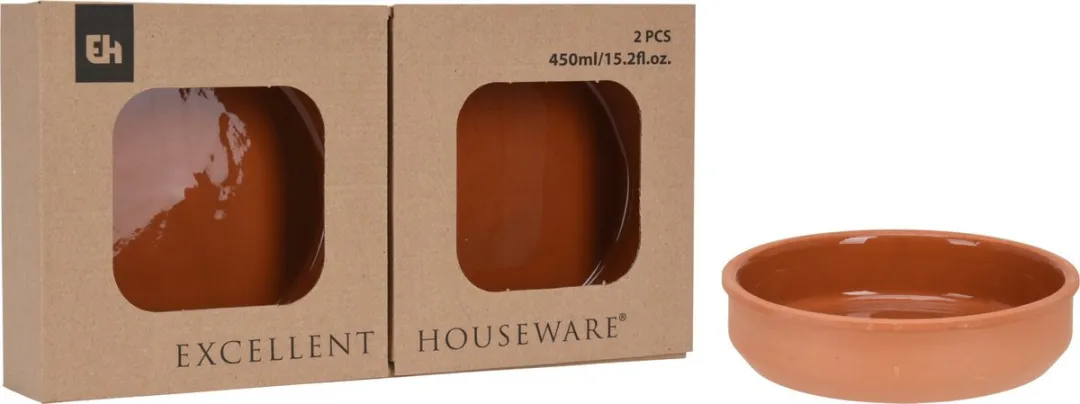 Excellent Houseware Tapas Schaaltjes 8-delig - 450ml - Terracotta