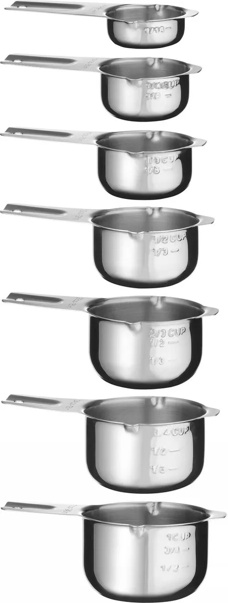 Hendi Roestvrijstalen Maatbekers Set 7-delig - 240ml - afbeelding 6 van 6