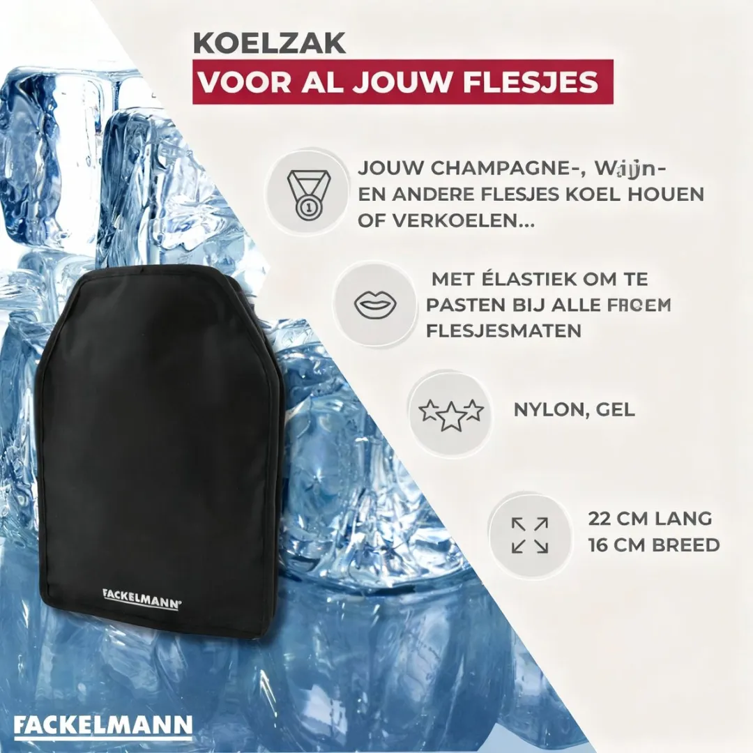Fackelmann 49576 Koeltas voor flessen - Zwart - afbeelding 3 van 6