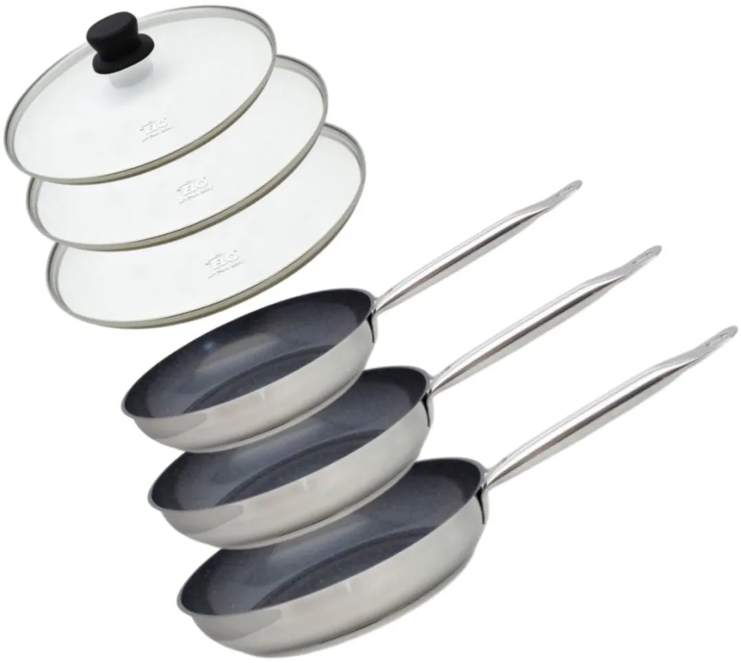 Fackelmann Elo 9805350 Set Roestvrijstalen Pannen 3 Stuks
