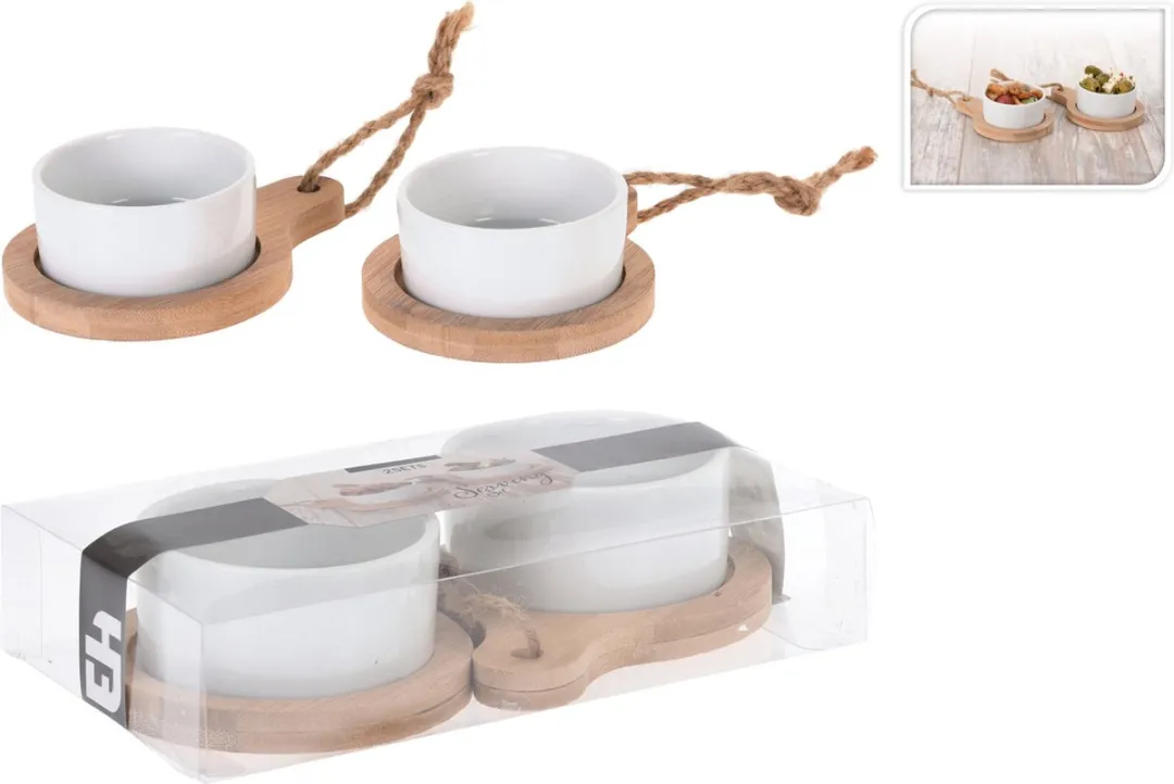 Excellent Houseware Serveerschaaltjes 2 Stuks - Porselein 8x4cm