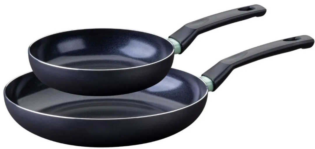 Fackelmann 9429450 Anti-Aanbakpan Set 20+28cm - Keramisch - Zwart/ Groen