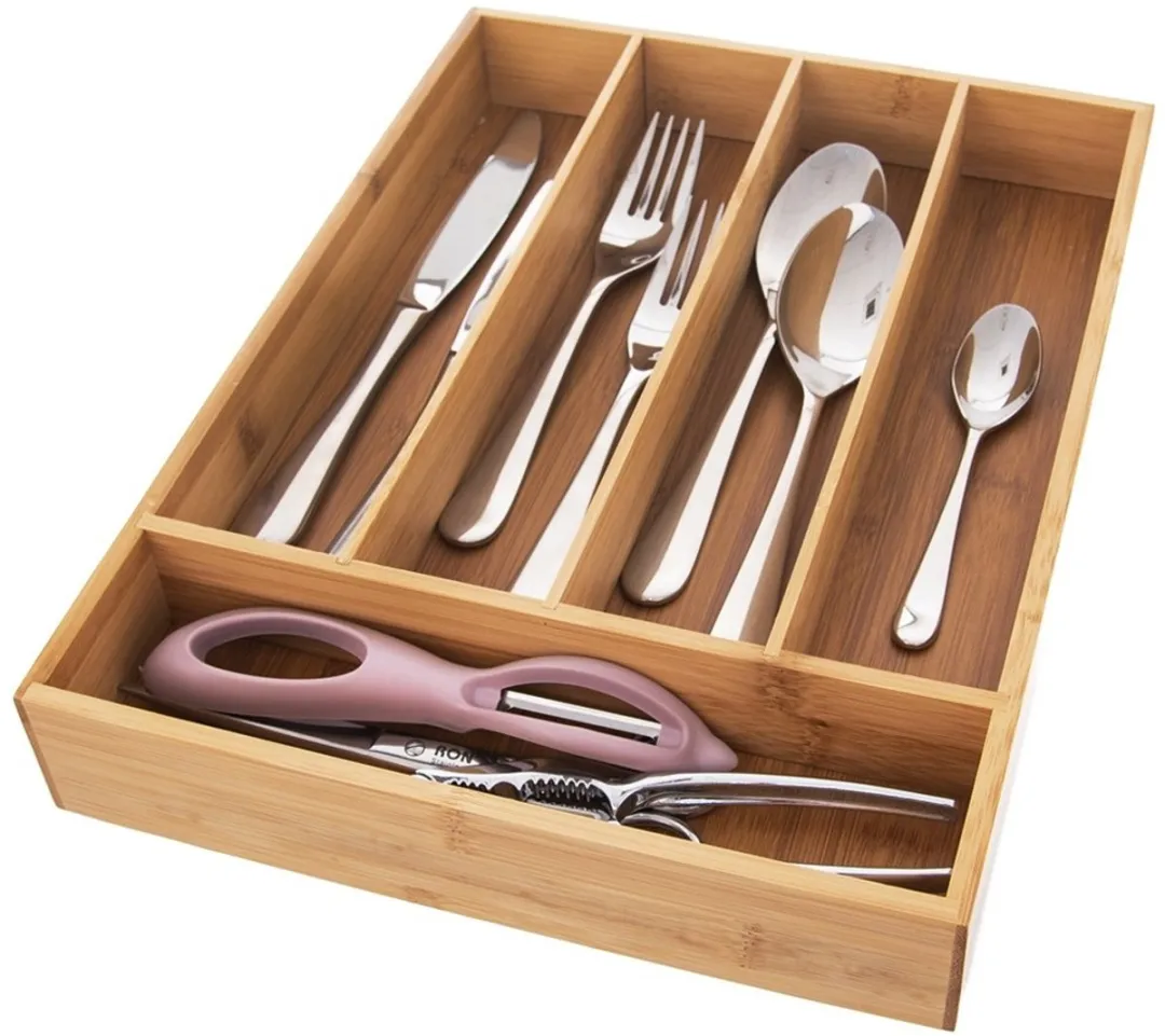 Excellent Houseware Bestekbak Bamboe 5 Vakken DS93452 - afbeelding 6 van 6