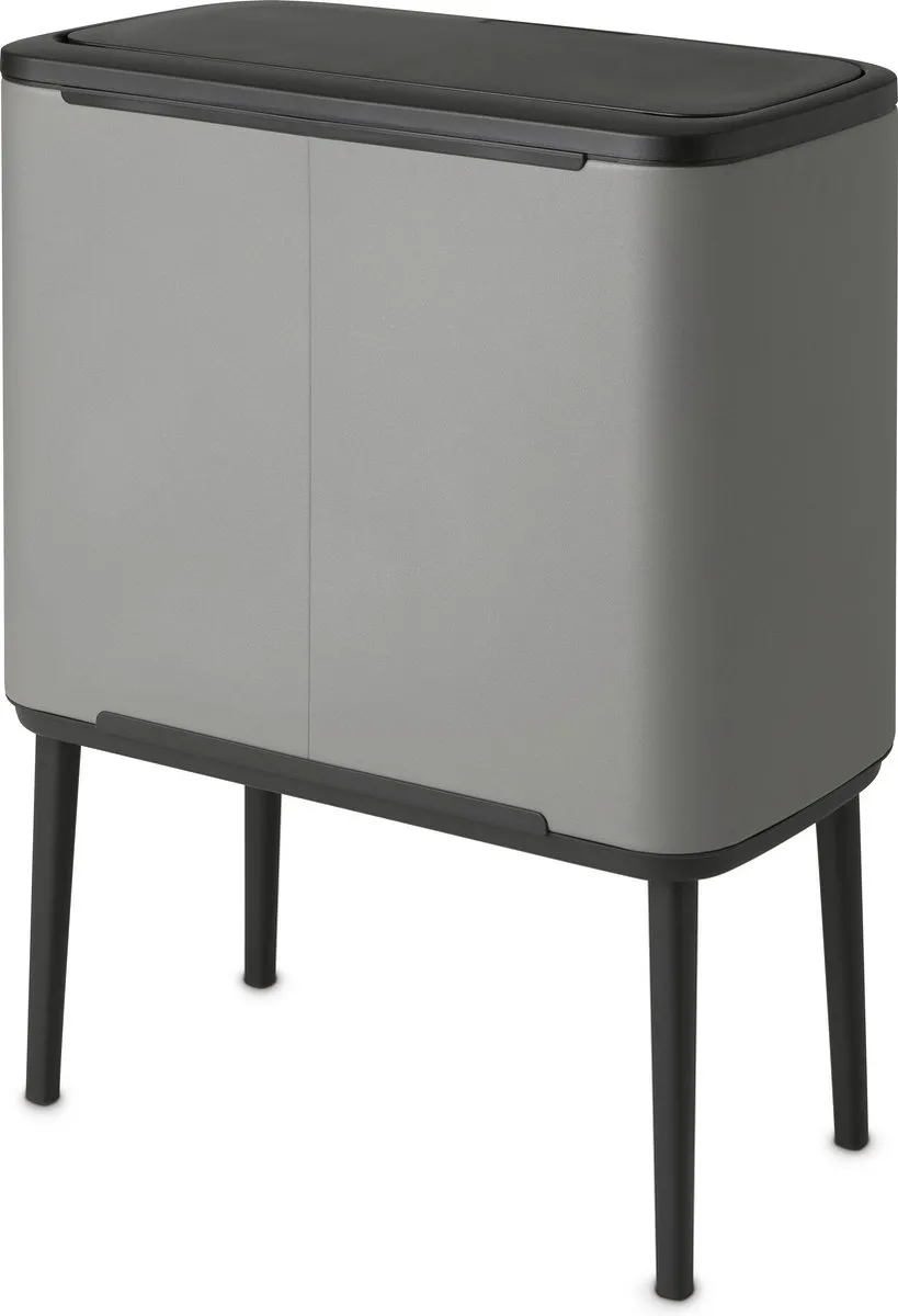 Brabantia Bo Touch Bin Prullenbak 34L - 2 Vakken - Mineral Concrete Grey