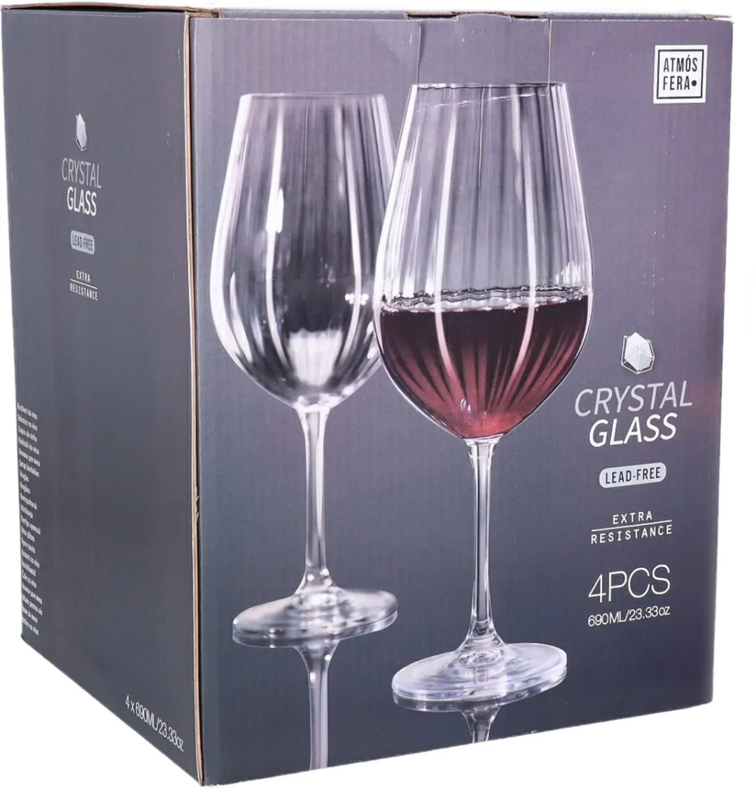 Excellent Houseware Rode Wijnglazen 690ml - 4 Stuks