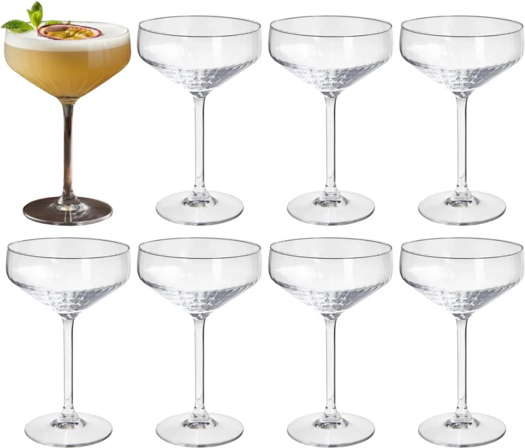 Excellent Houseware Martini Glazen 8 Stuks - 300ml - Transparant - afbeelding 6 van 6
