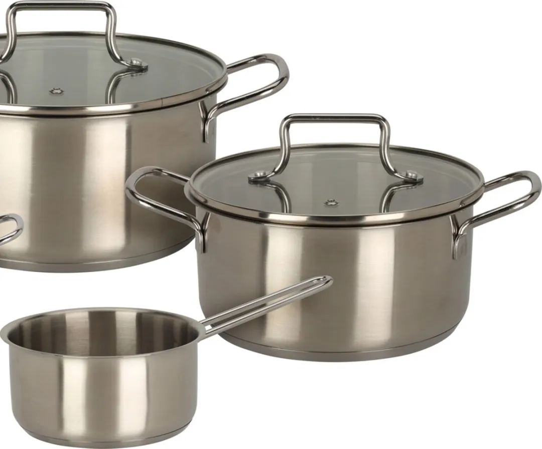 Excellent Houseware Pannenset C80653290 - 4-delig RVS - Zilver