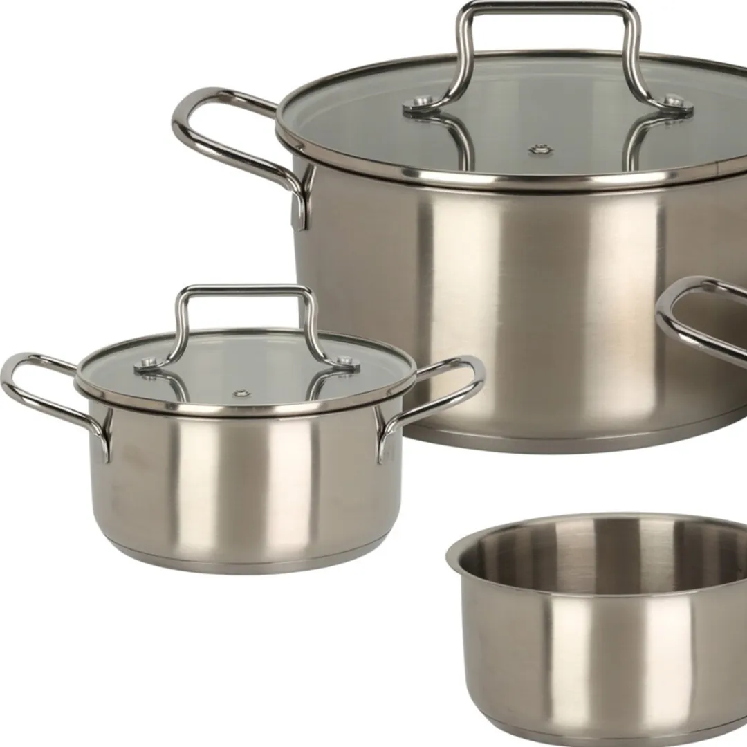 Excellent Houseware Pannenset C80653290 - 4-delig RVS - Zilver