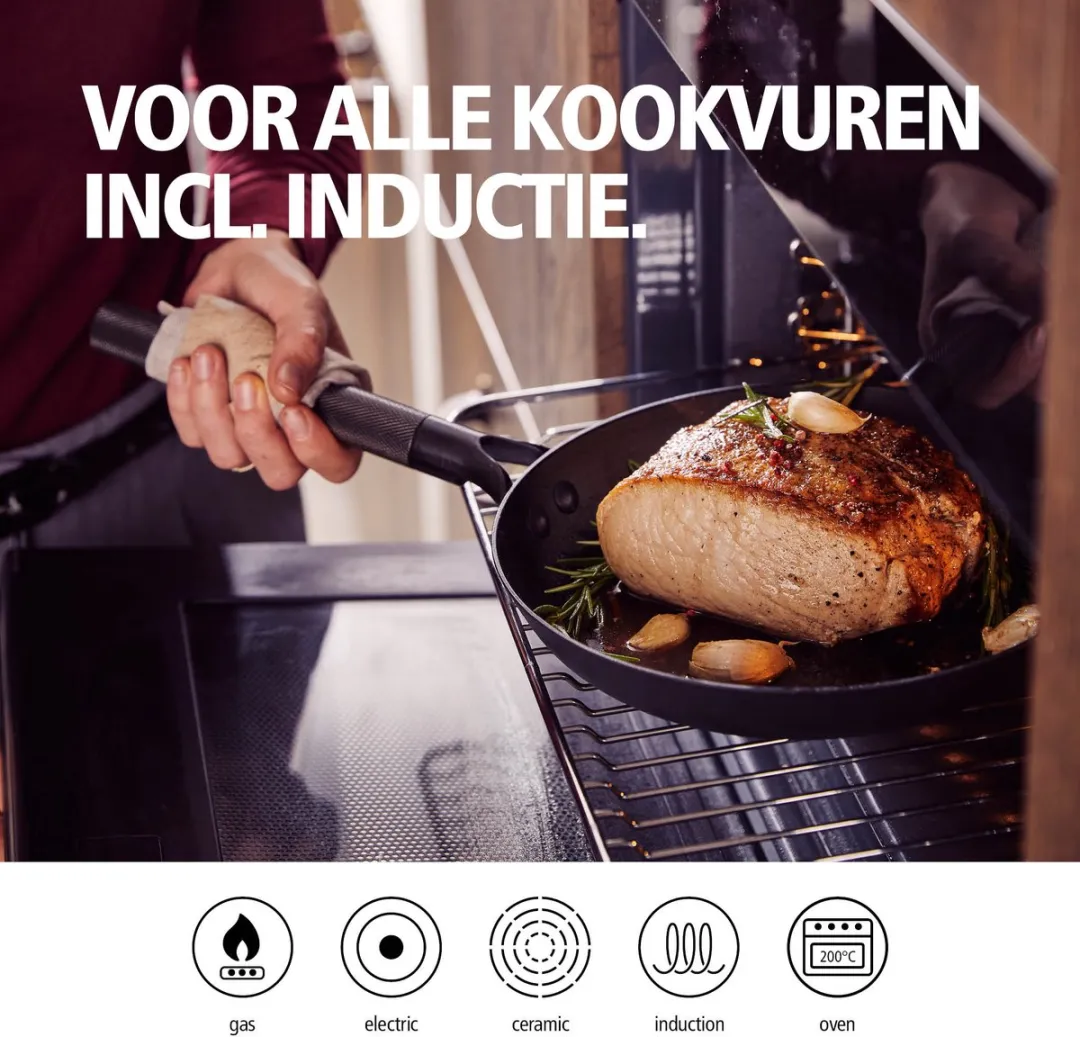 Brabantia Patron Koekenpan 24cm - Inductie - Zwart