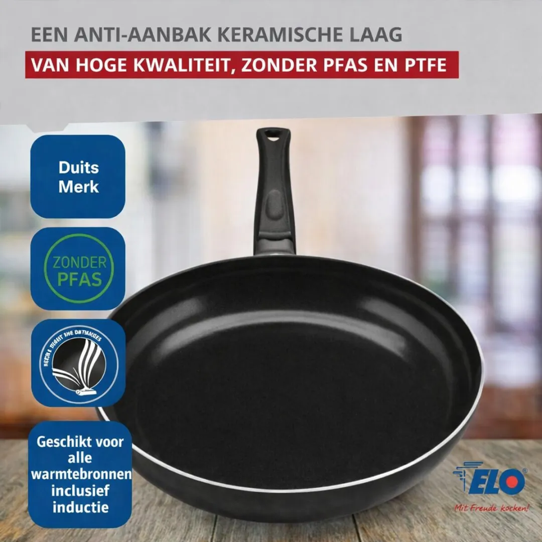 Fackelmann Elo 4952026 Koekenpan 20cm Anti-aanbak Zwart