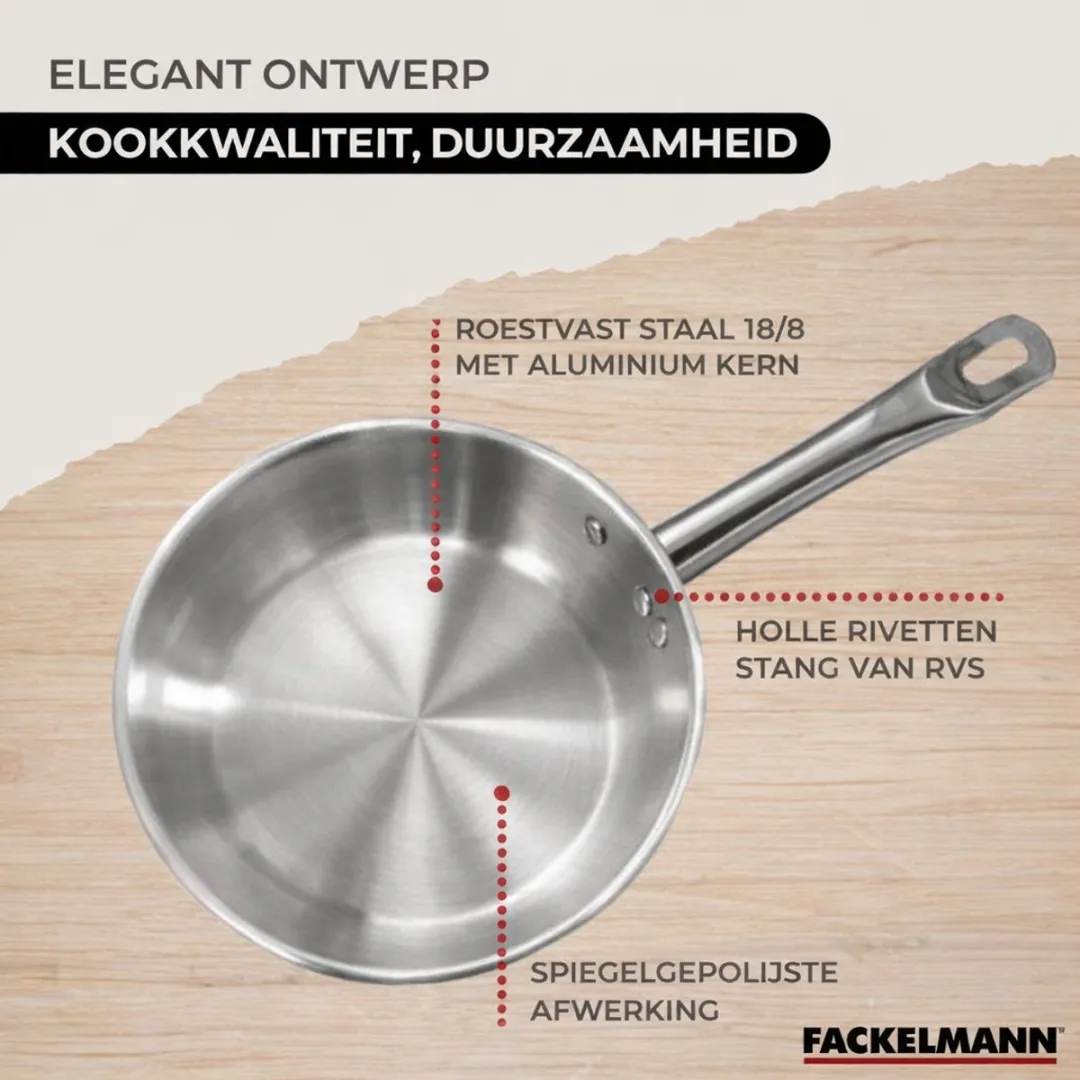 Fackelmann 9353950 Kookset - 5 Pannen + 6 Keukengerei - Roestvrij staal