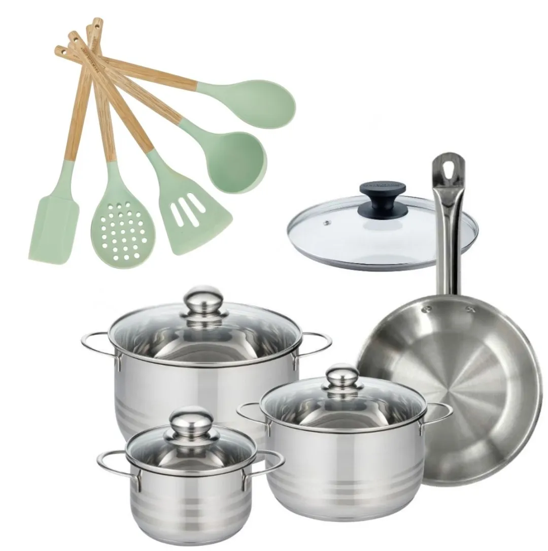 Fackelmann Etherna Koekenpan 24cm + 3 Kookpotten 16/20/24cm