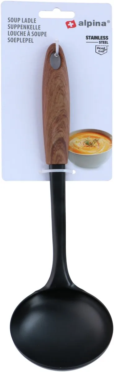 Alpina Soeplepels 28cm - 2 Stuks - Zwart