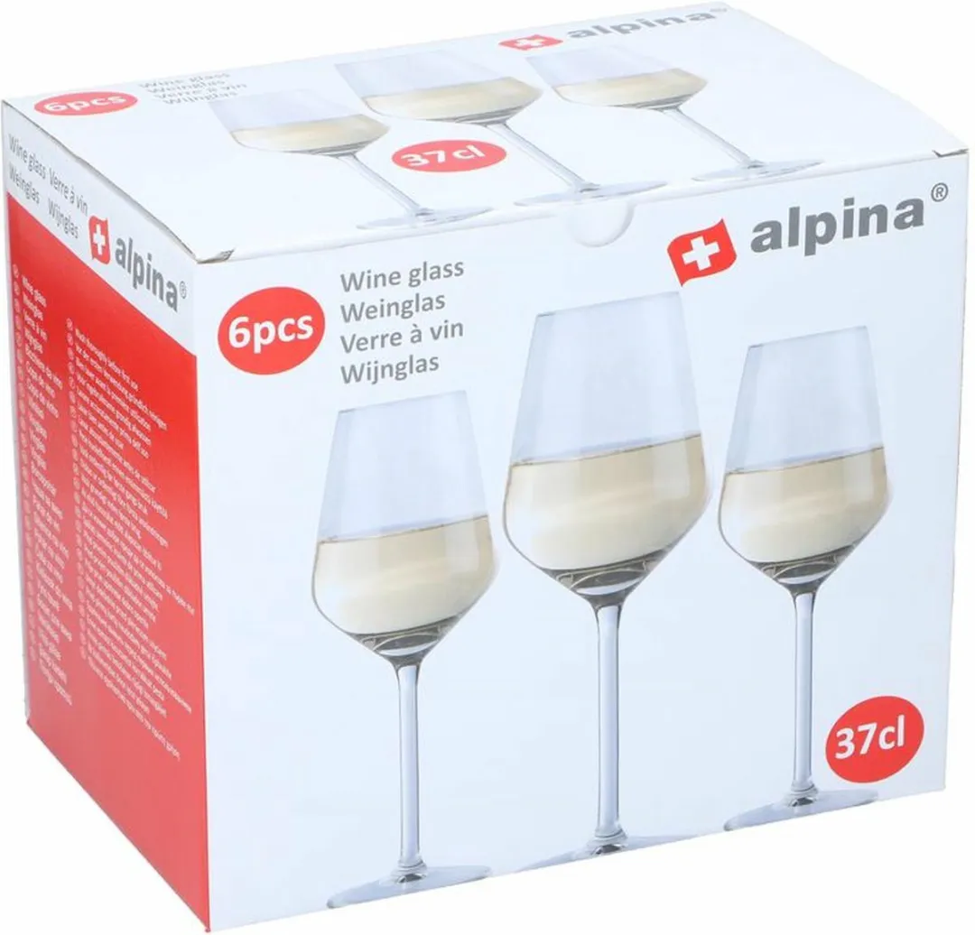 Alpina Wijnglazen Witte Wijn - 18 Stuks - 370ml