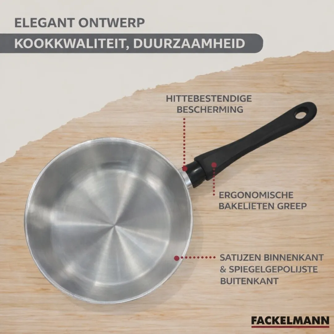 Fackelmann Genève Roestvrijstalen Set 24cm + 3 Potten 16/20/24cm - 5 Stuks