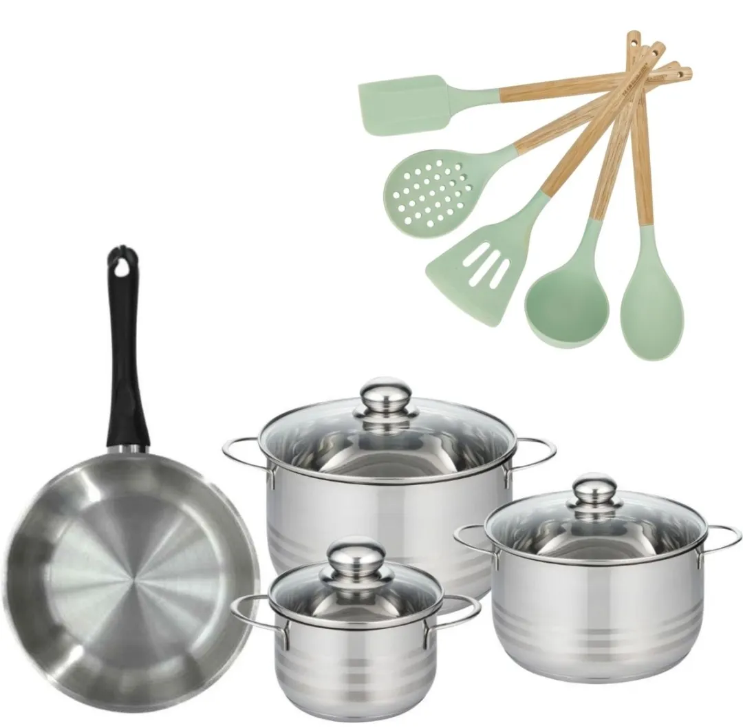 Fackelmann Genève Roestvrijstalen Set 24cm + 3 Potten 16/20/24cm