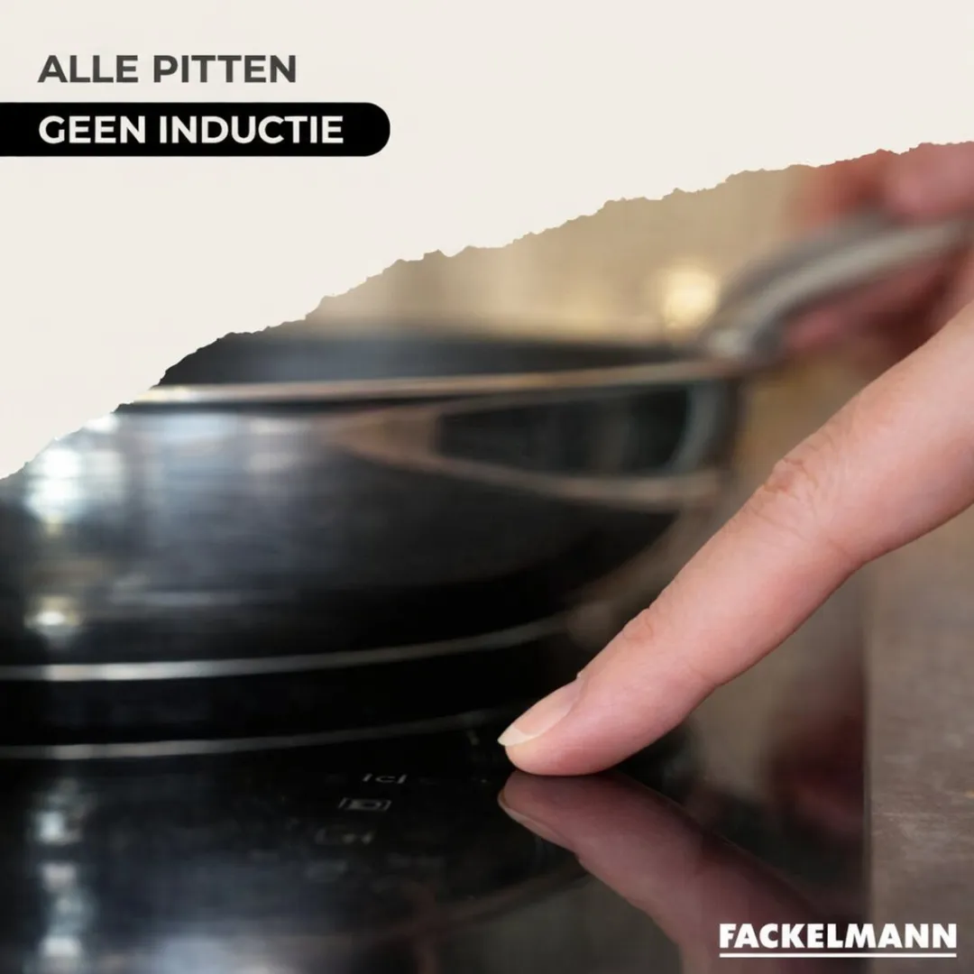 Fackelmann 9439050 Set Roestvrijstalen Pan 28cm - met Glasdeksel & 6 Hulpmiddelen - Inductiegeschikt