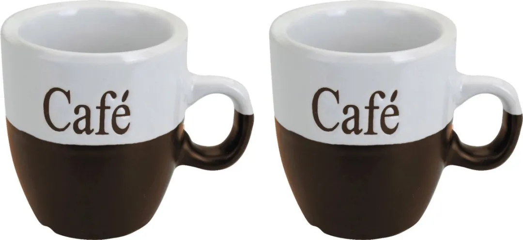 Excellent Houseware Koffiemokset 2 Stuks - 150ml - Donkerbruin