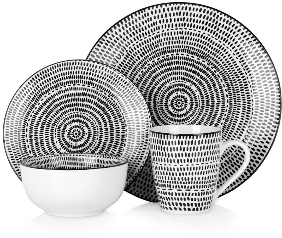 Excellent Houseware Porselein Serviesset 16-delig - 4 Personen - Veelkleurig