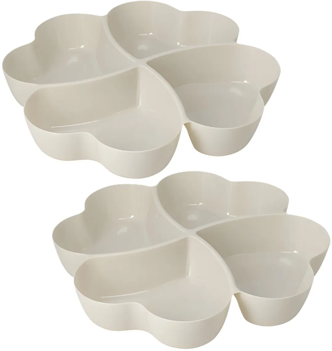 Excellent Houseware Snackschaal 2x - Wit - Ø32cm