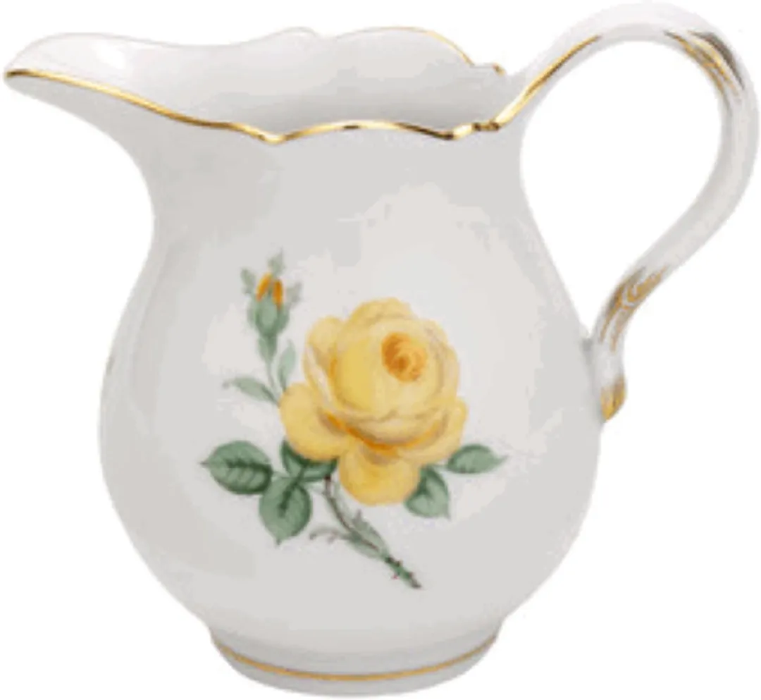 Meissen Melkkannetje Gele Roos