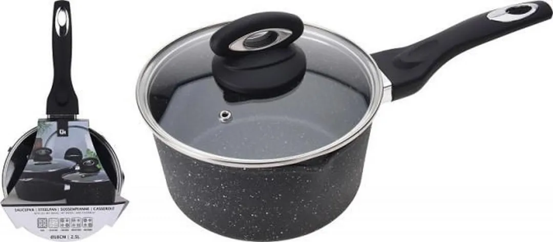 Excellent Houseware Steelpan 18cm - Inductie - 2.5L - Zwart