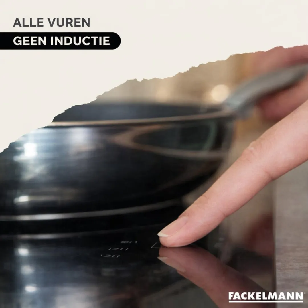 Fackelmann Koekenpan 24cm - Roestvrij staal - Incl. glasdeksel & 6 keukengerei