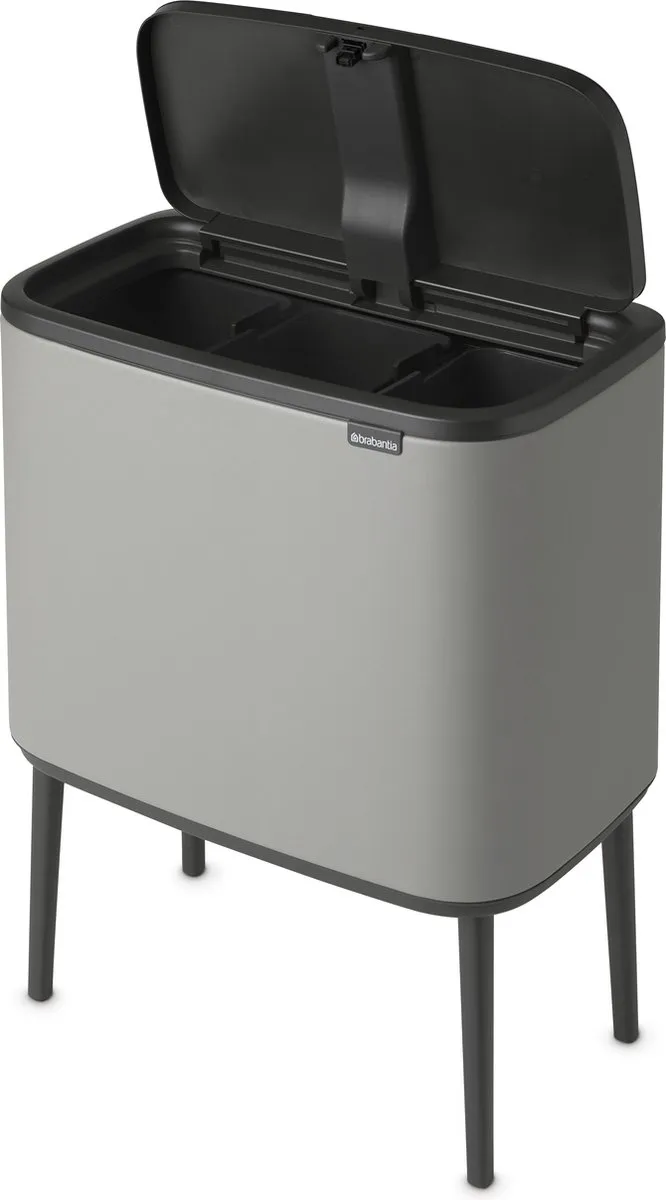 Brabantia Bo Touch Prullenbak 3x11L - Mineral Concrete Grey