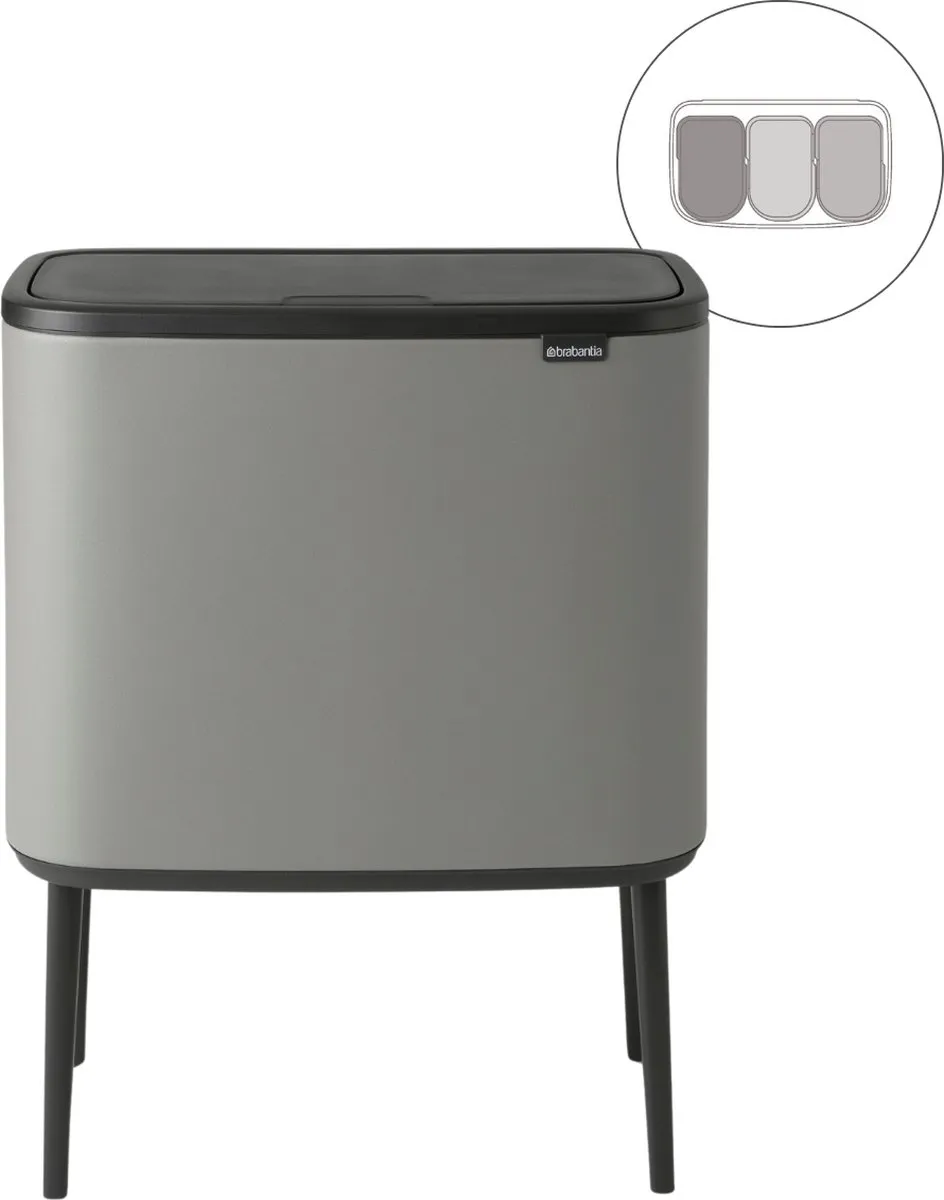 Brabantia Bo Touch Prullenbak 3x11L