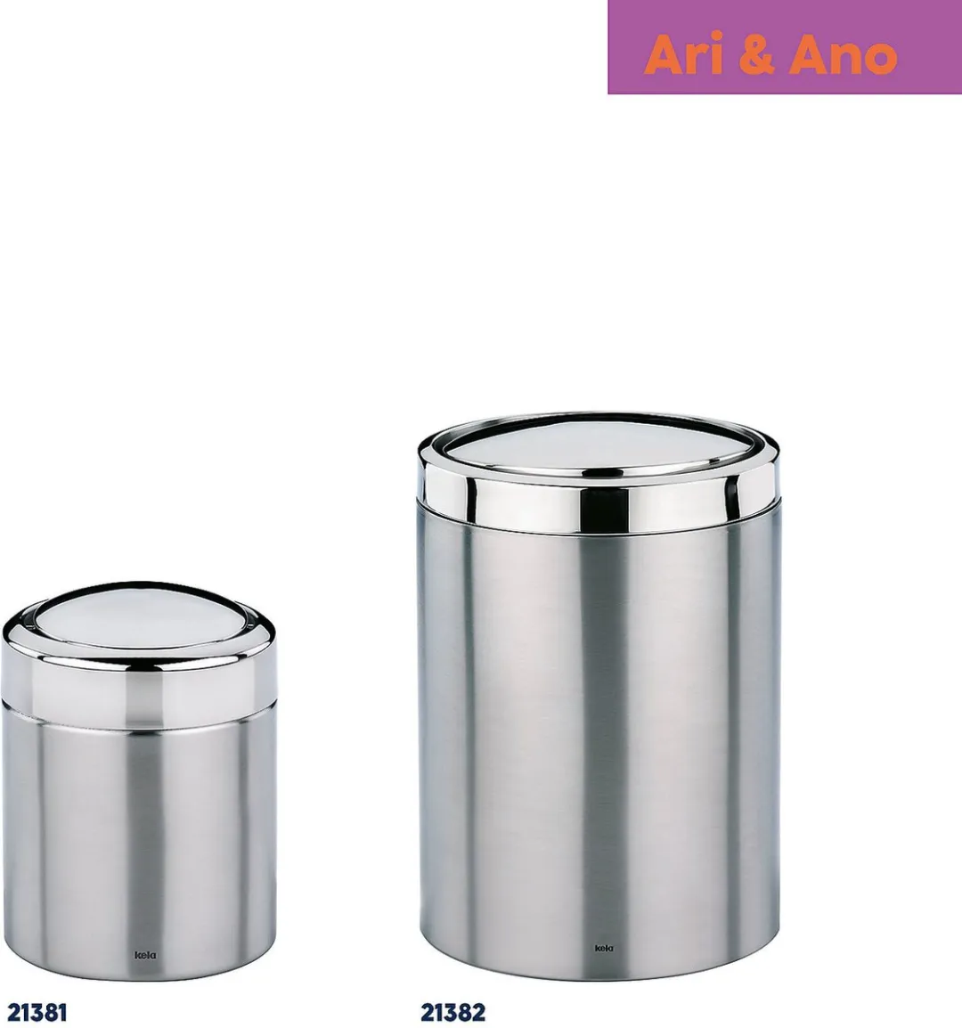 Kela Ano Afvalemmer Swing 1,5L - Zilver