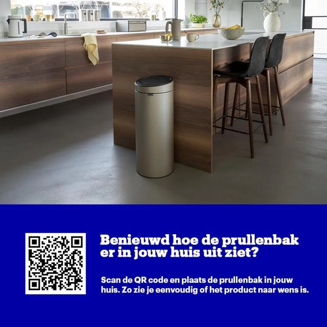 Brabantia Touch Bin Prullenbak 30L - Champagne - MPN 304507