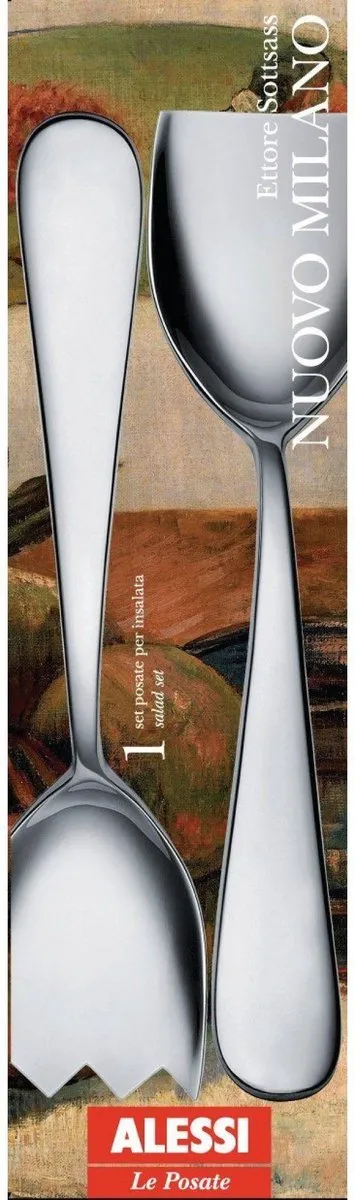 Alessi Nuovo Milano Saladebestek - 2 Stuks - Zilver