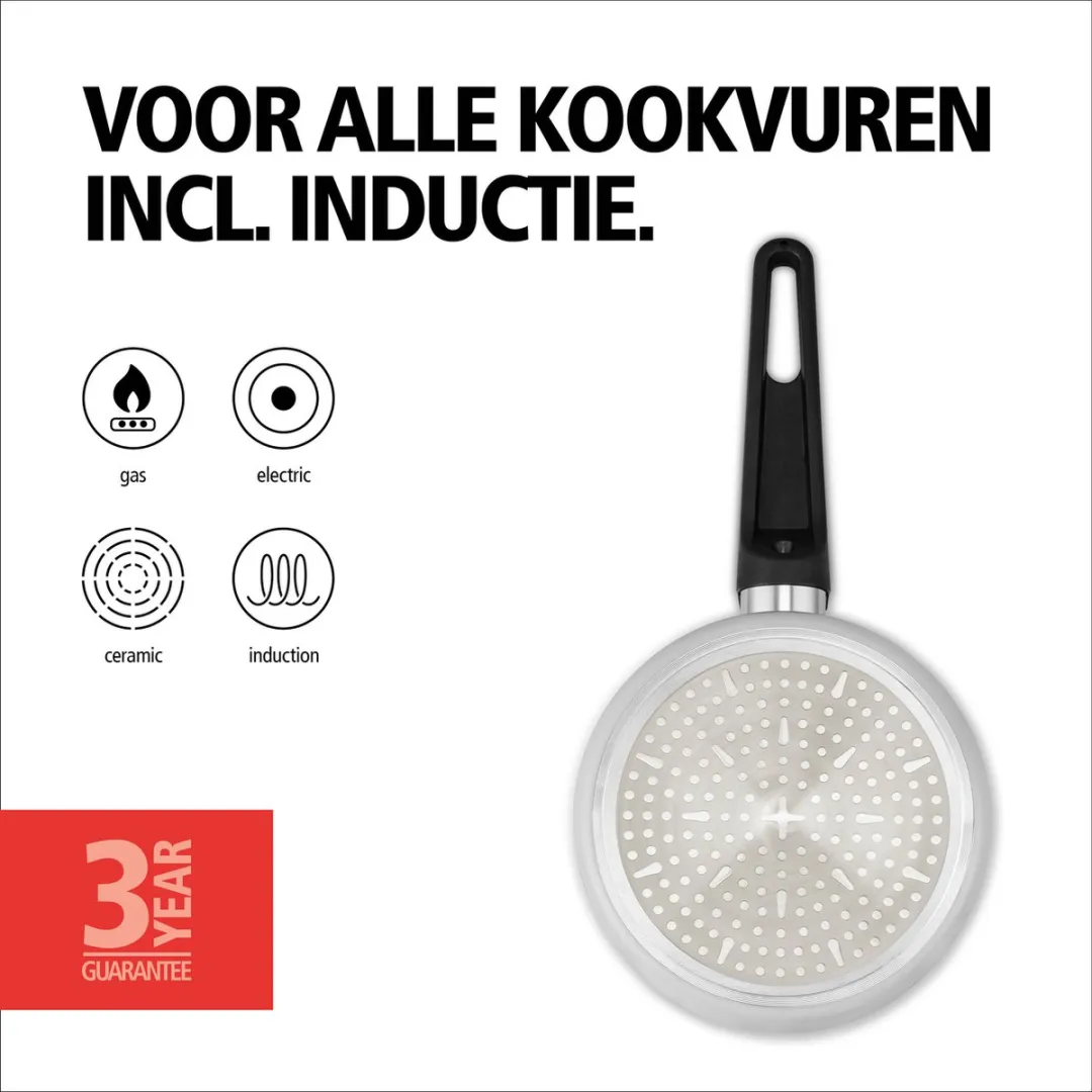 Brabantia INDU+ Steelpan 1.5L - Ø16cm Keramisch Antiaanbak - Inductie - Zwart
