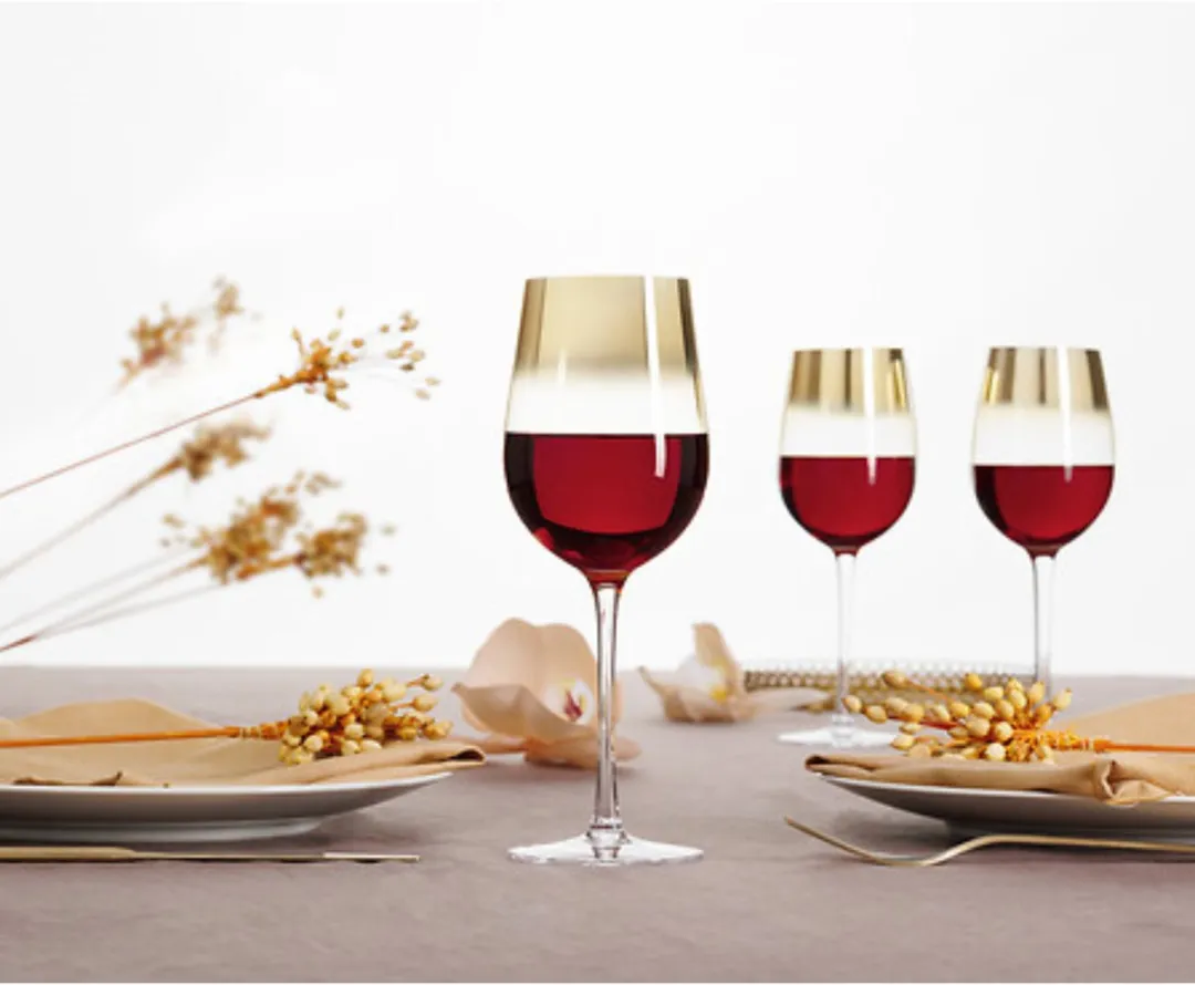 Excellent Houseware Secret de Gourmet Wijnglazen Gold - 12 Stuks