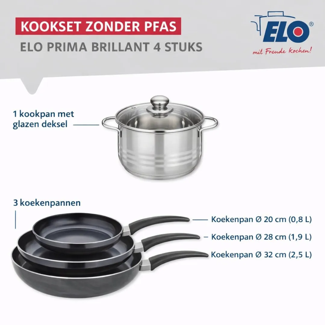 Fackelmann ELO 9746750 Keukenset 4-delig - Roestvrij staal