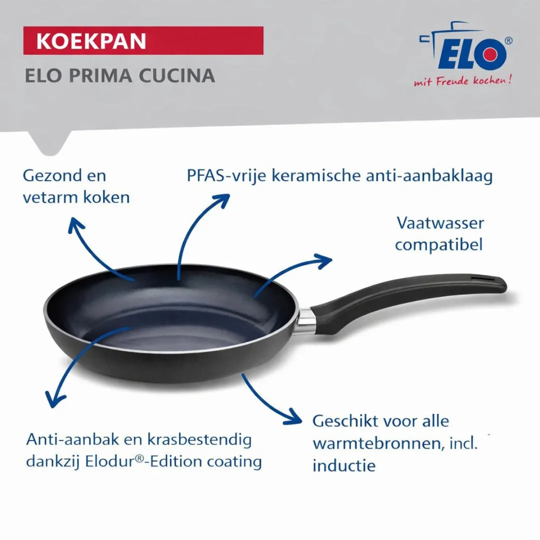 Fackelmann Elo 9807550 Set van 2 Aluminium Pannen - 32cm - Zwart