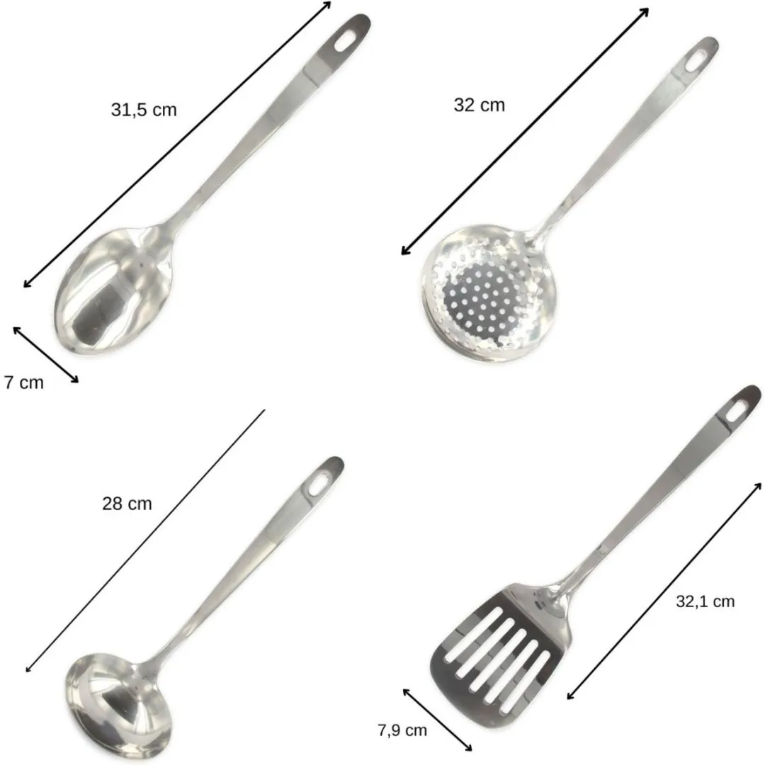 Fackelmann 9908950 Roestvrijstalen Keukengerei Set - 4-delig
