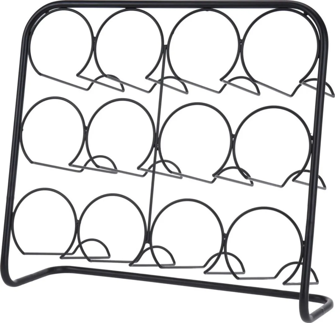 Excellent Houseware Wijnrek 12 Flessen - Zwart