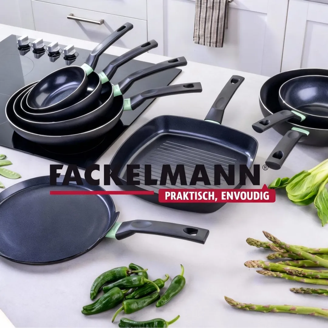 Fackelmann 9430150 Kookset 4-delig - 16/18/20cm + 28cm - Keramisch - Zwart/Groen - afbeelding 6 van 6