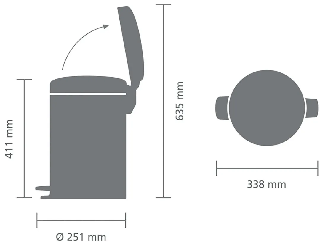 Brabantia NewIcon Prullenbak 12L - Soft Grey