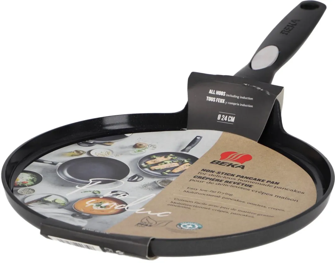 Beka Pro Induc Pannenkoekenpan 24cm - Keramische Antikleeflaag - Zwart