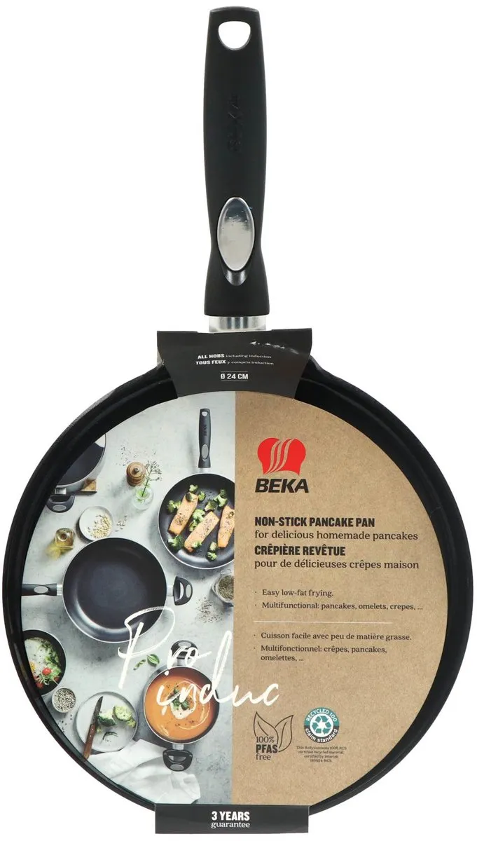 Beka Pro Induc Pannenkoekenpan 24cm - Keramische Antikleeflaag - Zwart