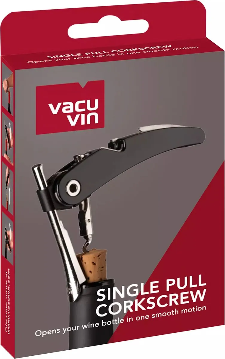 Vacu Vin Kurkentrekker | Single Pull | Zwart