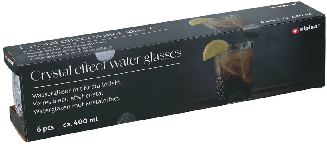 Alpina Waterglazen Set 6 Stuks 400ml - Transparant