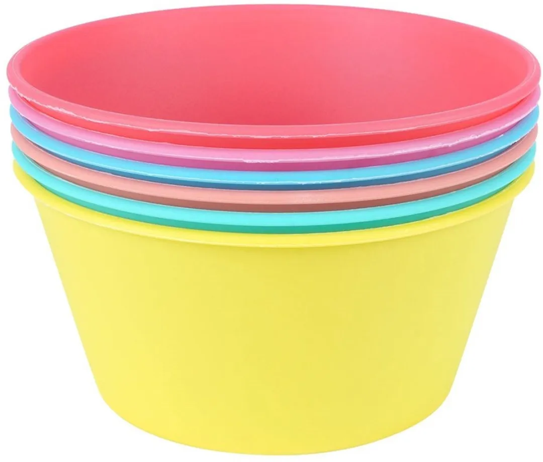 Excellent Houseware Plastic Schalen 12,5cm - 400ml - 6 Stuks