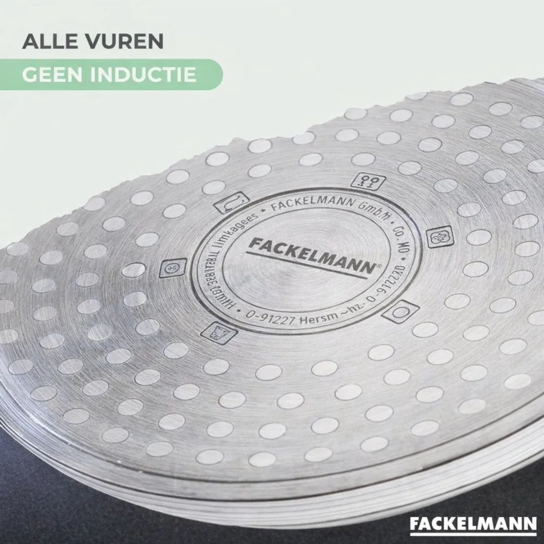 Fackelmann Brandao Set 3 Pannen & 3 Steelpannen - 20/24/28cm & 16/18/20cm - Zwart/Groen