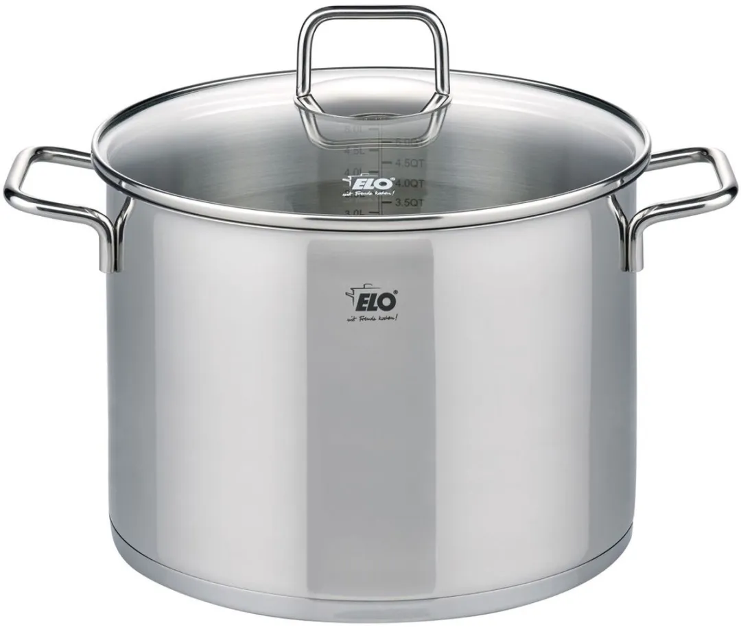 Fackelmann Elo Braadpan 26cm - RVS 18/10 - Glasdeksel - 9,5L