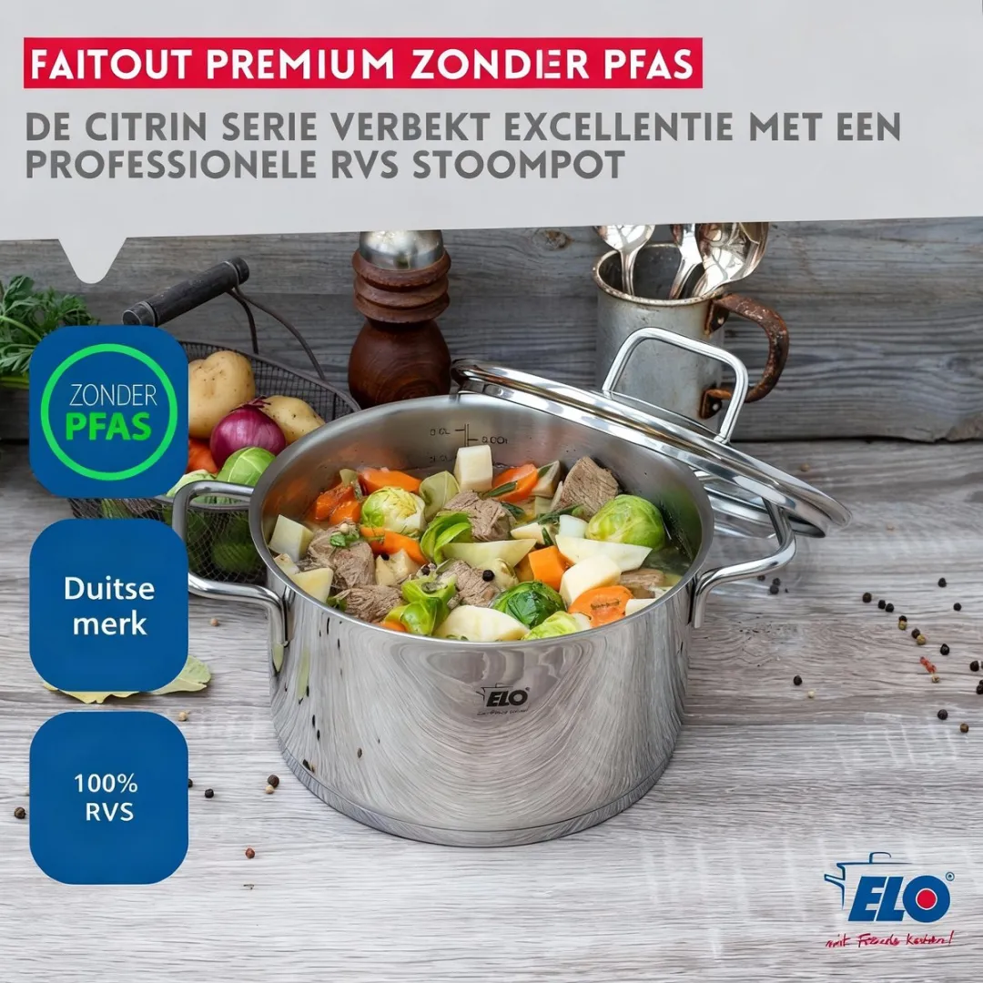 Fackelmann Elo Braadpan 26cm - RVS 18/10 - Glasdeksel - 9,5L - afbeelding 6 van 6