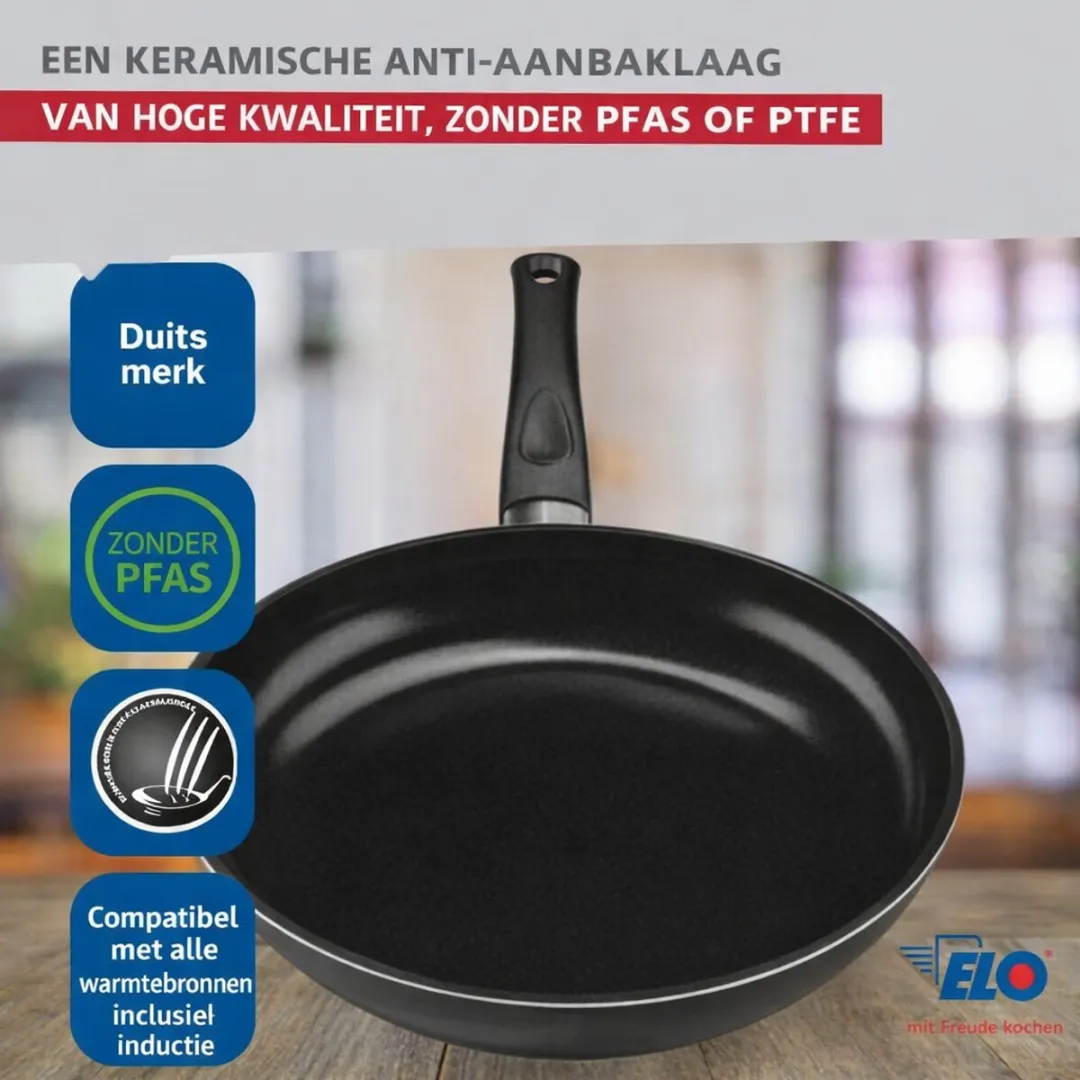 Fackelmann ELO 9723050 Keukenset 4-delig - 2 Koekenpannen 20/24cm & 2 Kookpotten 16/24cm - Roestvrij staal