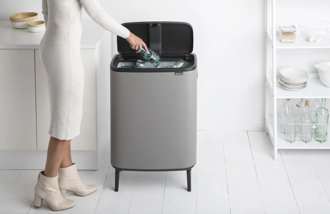 Brabantia Bo Touch Bin Hi Prullenbak 60L - 1 Vak - Mineral Concrete Grey - afbeelding 4 van 6